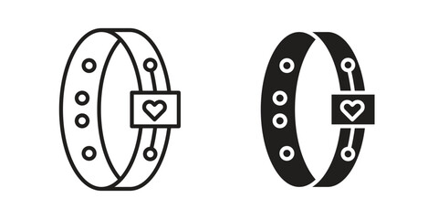 Bracelet icon, outline vector sign, linear and solid style pictogram isolated on white.