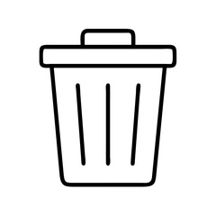 Isolated trash can icon vector illustration, waste management and recycling concept, line art