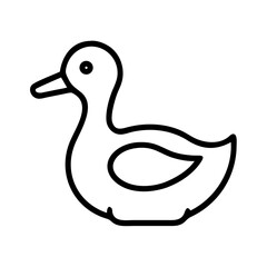 Duck outline vector drawing for children's coloring book cute duckling illustration simple line art