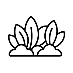 Illustration of garden foliage plant with leaves, nature, botany, flora, and garden design