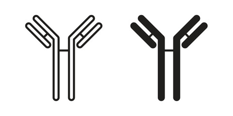 Antibody icon, outline vector sign, linear and solid style pictogram isolated on white.