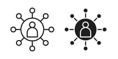 Affiliate marketing icon, outline vector sign, linear and solid style pictogram isolated on white.