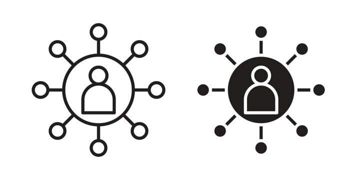 Affiliate marketing icon, outline vector sign, linear and solid style pictogram isolated on white.