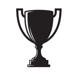 Black trophy illustration. Vector design element for winning concept.