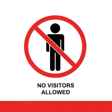 No Visitors Allowed, Human figure icon with red slash in circle, flat no visitors symbol
