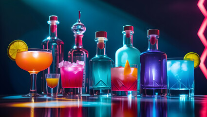 colorful cocktail in the bar