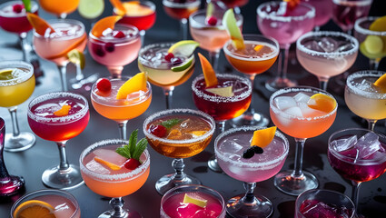 cocktail with fruits and berries