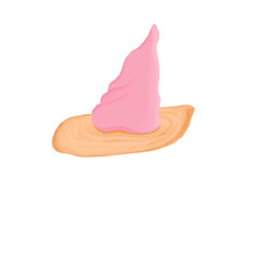 Sweet Cookies with Pink Sugar Glaze Topping Illustration