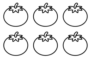 Minimalist Tomato Icon Set – 6 One-Line Vector Designs