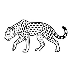 walking cheetah outline vector