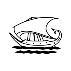 old vessel on water clipart