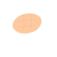 Melon Bread Illustration – Hand-drawn Japanese Sweet Bread