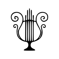 stylized lyre icon - musical art design