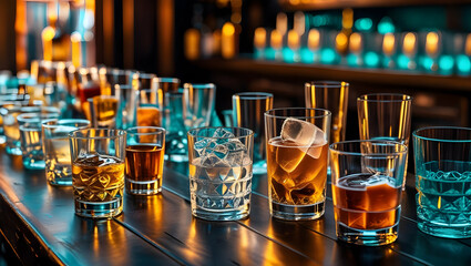 glass of beer on bar counter