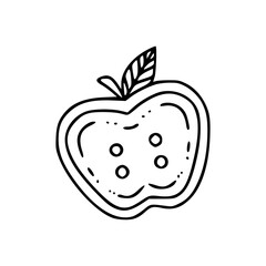 doodle style apple fruit illustration