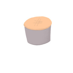 Hand-Drawn Round Cake in Mold &ndash; Flat Cartoon Style Dessert Illustration
