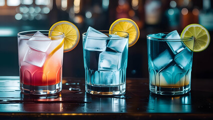 cocktail with lime and ice