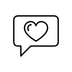 Heartfelt Communication Expressing Emotions Through a Speech Bubble Icon for Connection and Understanding, Sharing Love Digitally