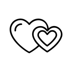 Two Hearts Overlapping Minimalist Vector Symbol for Love, Connection, and Relationships, Ideal for Valentine's Day Designs and Romantic Content