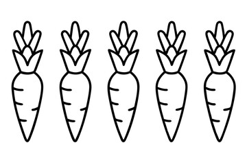One-Line Carrot Icons Vector Art Bundle