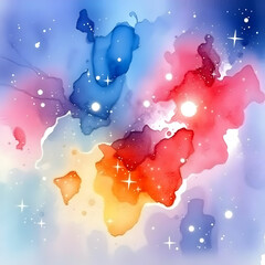 Hand painted watercolor galaxy background