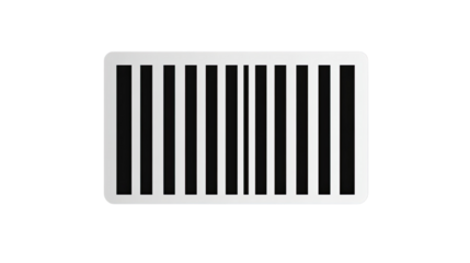 Rectangular barcode with smooth rounded corners and clean black lines used for product scanning isolated on white background