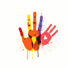 Hand prints splashed vector design
