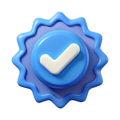 3d verified badge isolated on transparent background