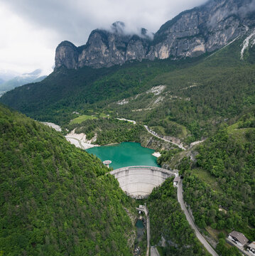 Diga die Pontesei, Lago di Pontesei, Italia, Lago, Staumauer, Stausee, Hydrologie, Hydro