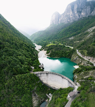 Diga die Pontesei, Lago di Pontesei, Italia, Lago, Staumauer, Stausee, Hydrologie, Hydro