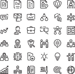 business and office icon bundle silhouette line art design stock photos premium quality