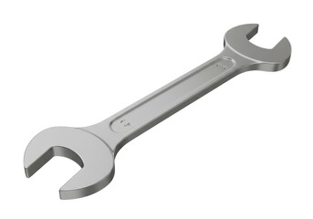 Isolated Silver Metal Wrench Tool for Repair and Maintenance