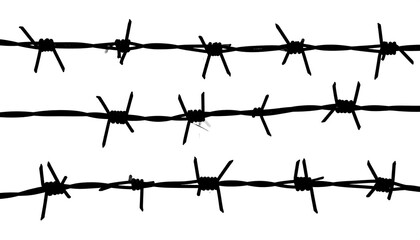 Three rows of barbed wire
