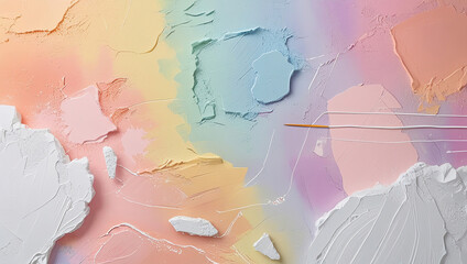 Gradient pastel background with textured brush layers