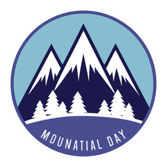 Fototapeta premium silhouette International Mountain Day on white background 
