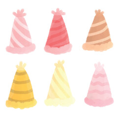 Colorful birthday hat clipart set