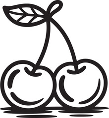 charry hanging with leaf line art design stock photos premium quality