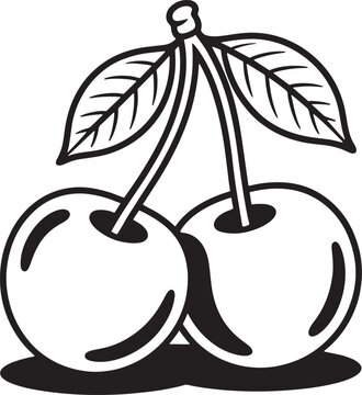 charry hanging with leaf line art design stock photos premium quality