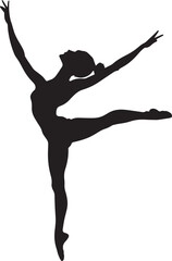 Fototapeta premium Graceful Lifting A full-length black vector of a ballet dancer performing