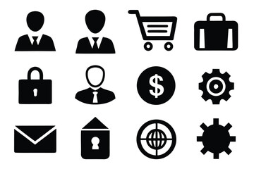 Business And Finance Icon Set For E-Commerce Transactions and Personal Profile Avatar