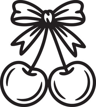 charry hanging with leaf line art design stock photos premium quality