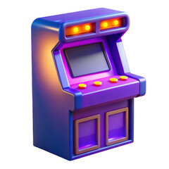 3d arcade machine isolated on transparent background