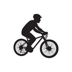 Naklejka premium Time trial rider silhouette. cyclist hunched low over aerobars, chasing the clock.