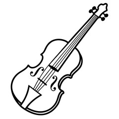 Fototapeta premium Violin Vector AI Line Art for Creative Heritage and Cultural Projects