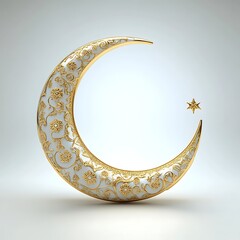 Ornate crescent moon with gold detailing