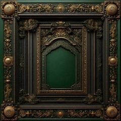 Ornate dark green and gold frame with intricate detailing