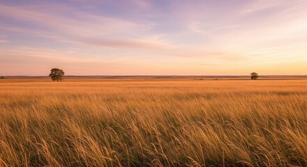 Obraz premium Beautiful Wide Landscape View Of A Golden Field