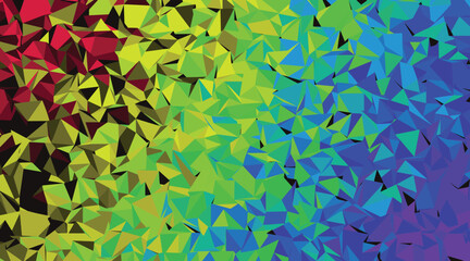 Geometric abstract gradient red green blue purple polygon