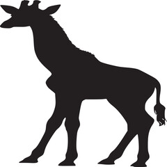 Giraffe silhouette vector illustration african wildlife animal graphic design zoo safari mammal outline art