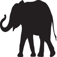 Elephant silhouette vector graphic design for wildlife conservation africa safari animal illustration